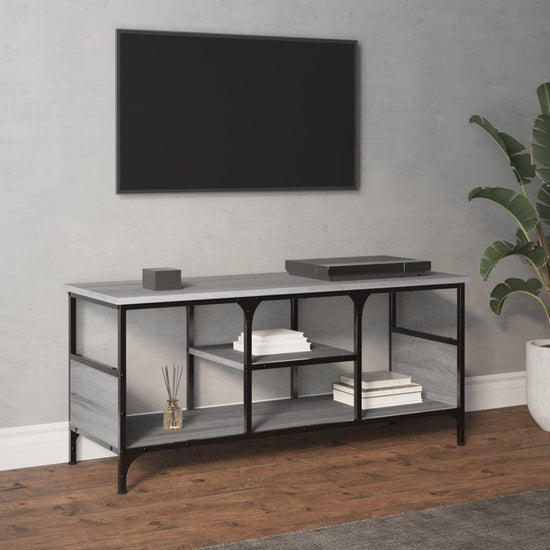 Tv-meubel 100x35x45 cm bewerkt hout en ijzer grijs sonoma eiken MeubelReus