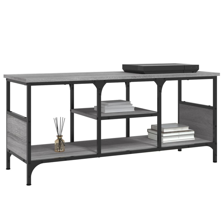 Tv-meubel 100x35x45 cm bewerkt hout en ijzer grijs sonoma eiken MeubelReus