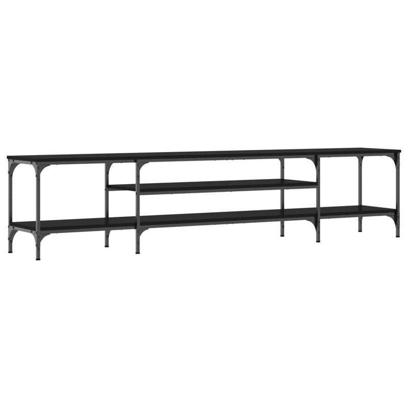 Tv-meubel 201x35x45 cm bewerkt hout en ijzer zwart MeubelReus
