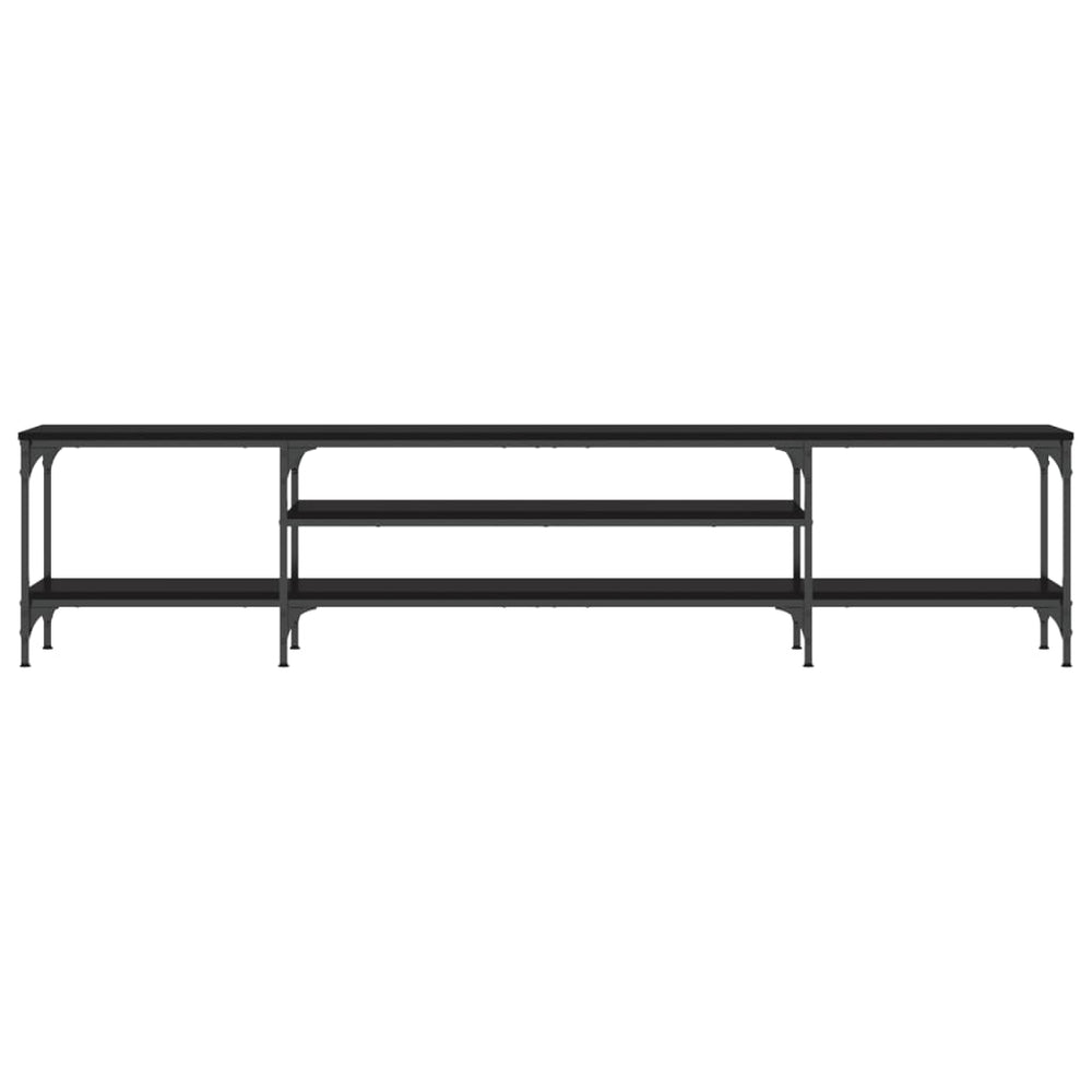 Tv-meubel 201x35x45 cm bewerkt hout en ijzer zwart MeubelReus