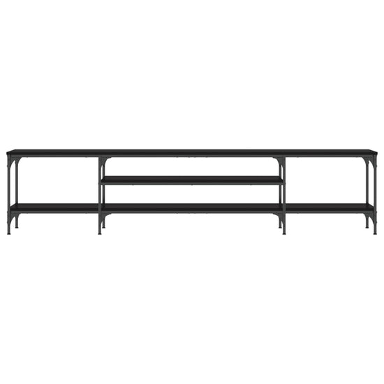 Tv-meubel 201x35x45 cm bewerkt hout en ijzer zwart MeubelReus