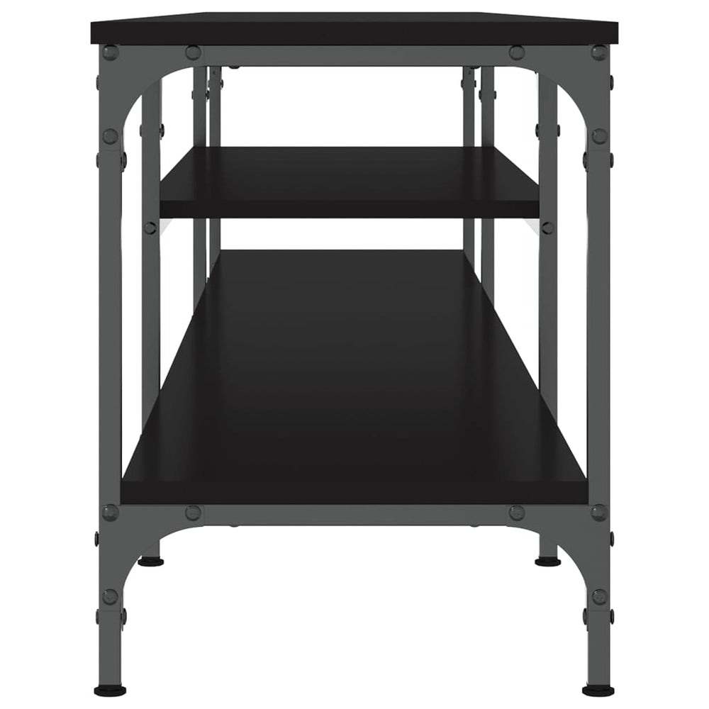 Tv-meubel 201x35x45 cm bewerkt hout en ijzer zwart MeubelReus