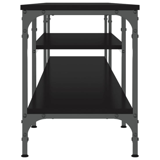 Tv-meubel 201x35x45 cm bewerkt hout en ijzer zwart MeubelReus