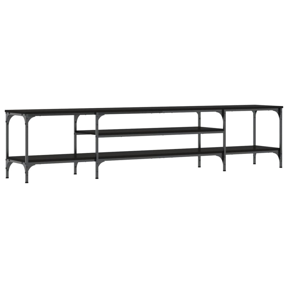 Tv-meubel 201x35x45 cm bewerkt hout en ijzer zwart MeubelReus
