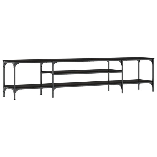 Tv-meubel 201x35x45 cm bewerkt hout en ijzer zwart MeubelReus