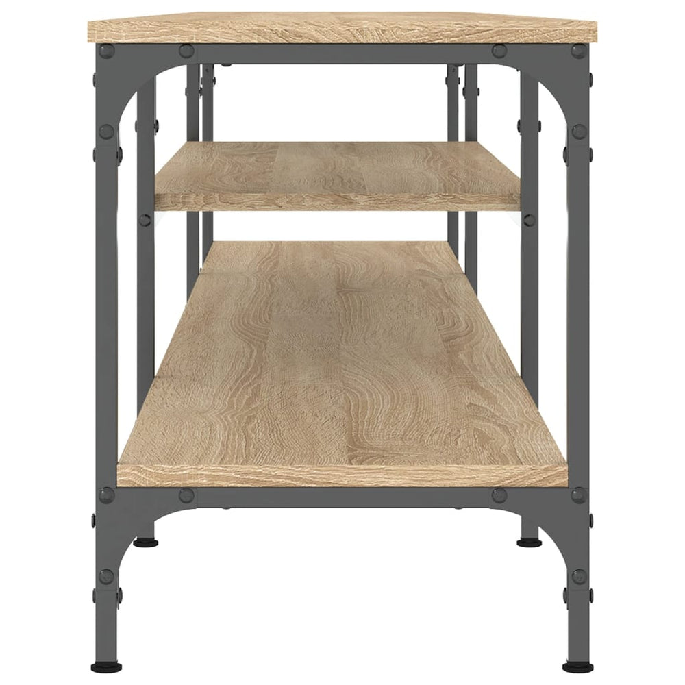 Tv-meubel 201x35x45 cm bewerkt hout en ijzer sonoma eikenkleur MeubelReus