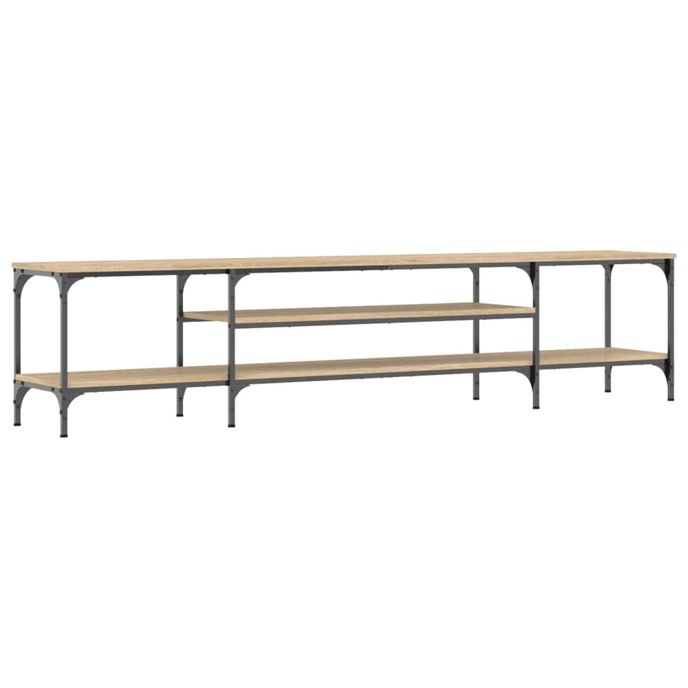 Tv-meubel 201x35x45 cm bewerkt hout en ijzer sonoma eikenkleur MeubelReus