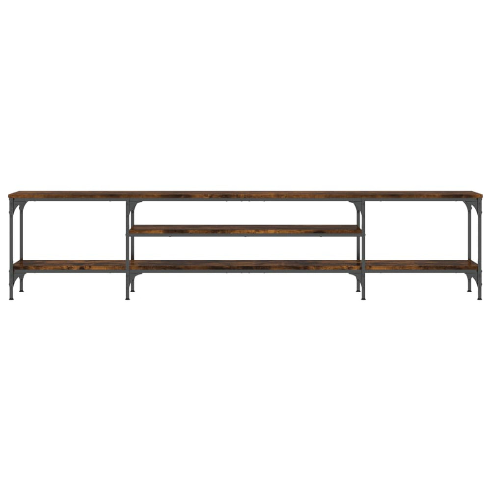 Tv-meubel 201x35x45 cm bewerkt hout en ijzer gerookt eikenkleur MeubelReus