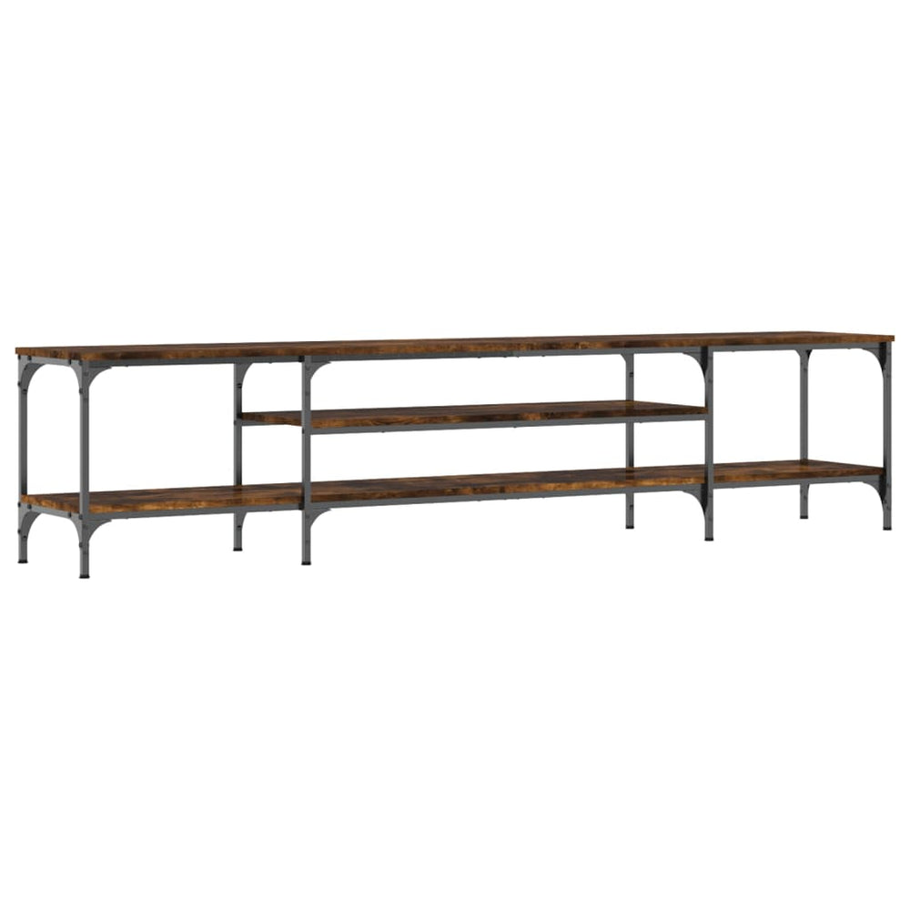 Tv-meubel 201x35x45 cm bewerkt hout en ijzer gerookt eikenkleur MeubelReus