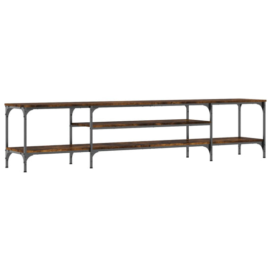 Tv-meubel 201x35x45 cm bewerkt hout en ijzer gerookt eikenkleur MeubelReus