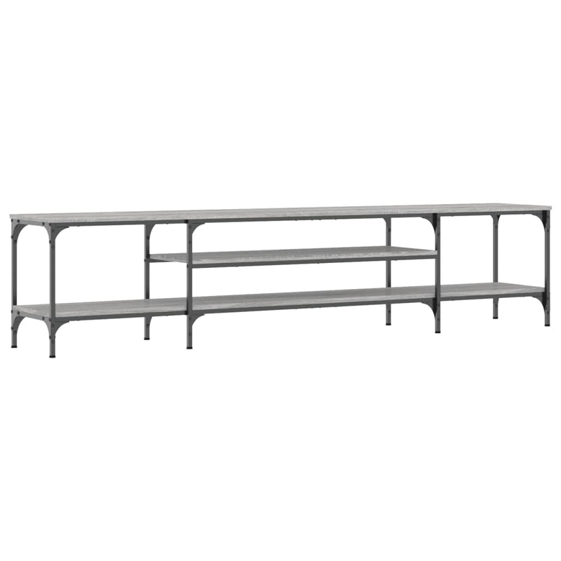 Tv-meubel 201x35x45 cm bewerkt hout en ijzer grijs sonoma eiken MeubelReus