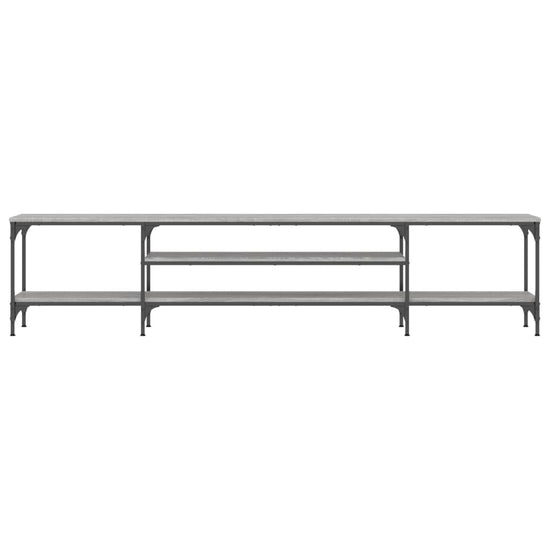 Tv-meubel 201x35x45 cm bewerkt hout en ijzer grijs sonoma eiken MeubelReus