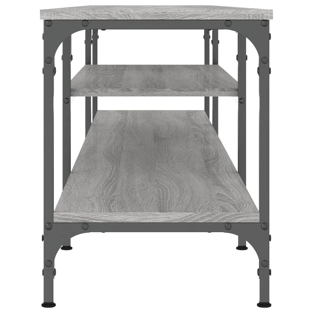 Tv-meubel 201x35x45 cm bewerkt hout en ijzer grijs sonoma eiken MeubelReus