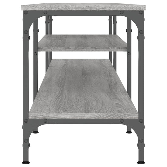 Tv-meubel 201x35x45 cm bewerkt hout en ijzer grijs sonoma eiken MeubelReus