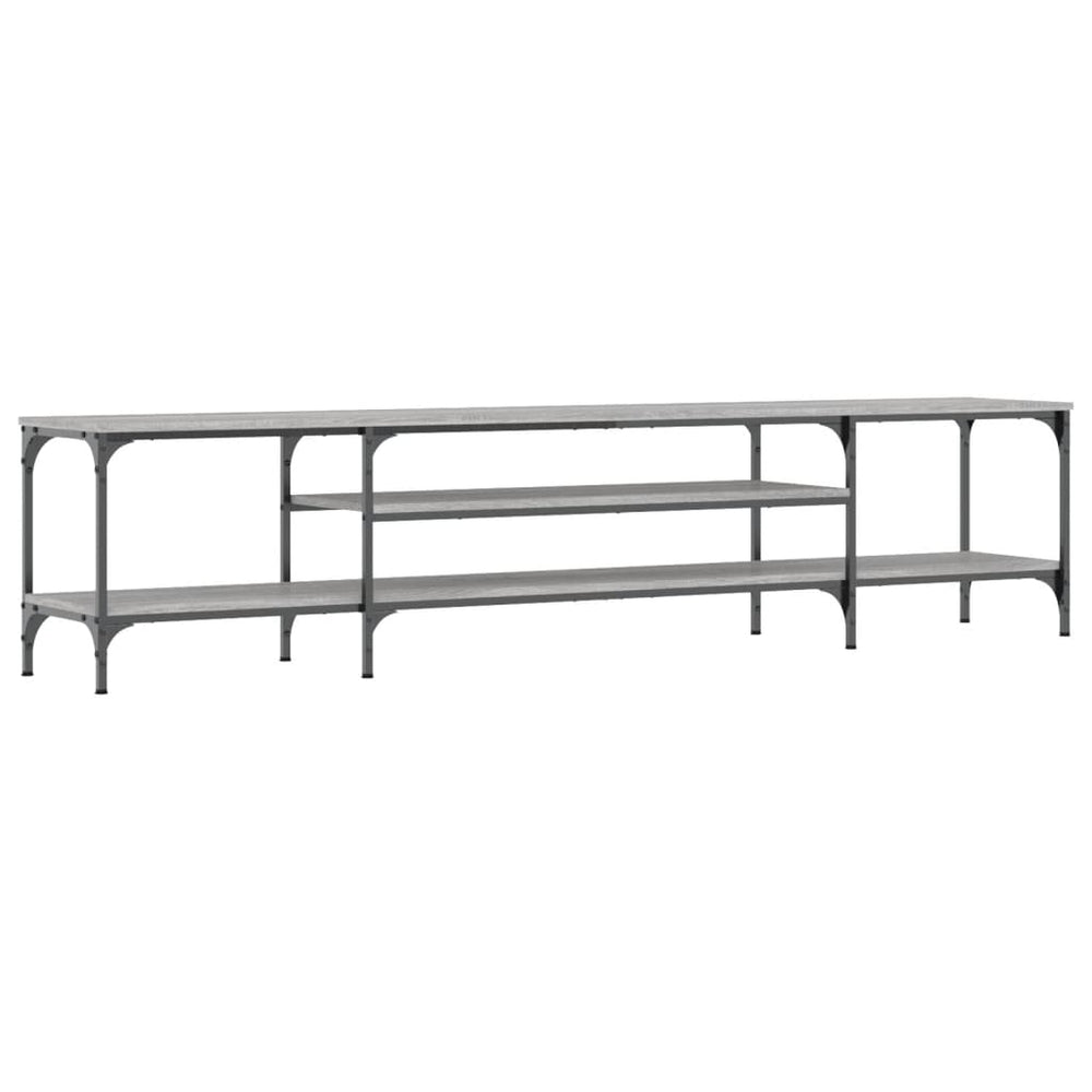 Tv-meubel 201x35x45 cm bewerkt hout en ijzer grijs sonoma eiken MeubelReus