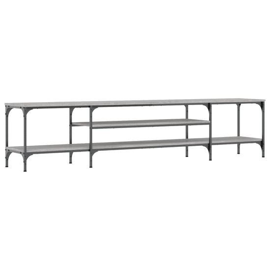 Tv-meubel 201x35x45 cm bewerkt hout en ijzer grijs sonoma eiken MeubelReus
