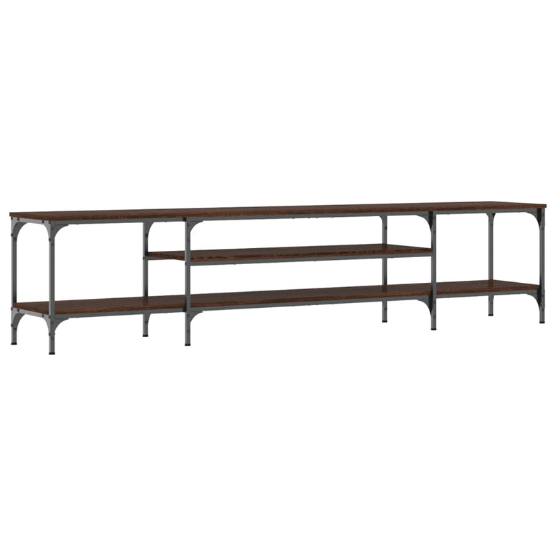 Tv-meubel 201x35x45 cm bewerkt hout en ijzer bruin eikenkleur MeubelReus