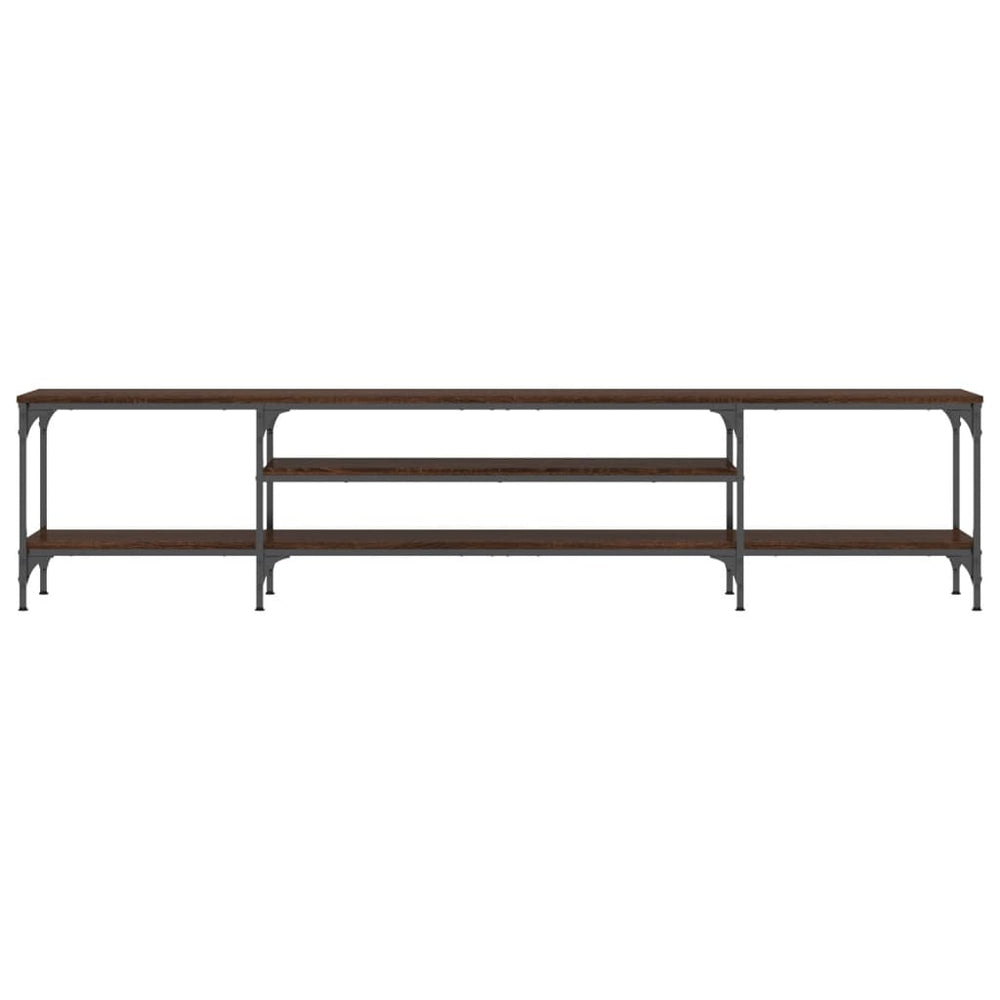 Tv-meubel 201x35x45 cm bewerkt hout en ijzer bruin eikenkleur MeubelReus