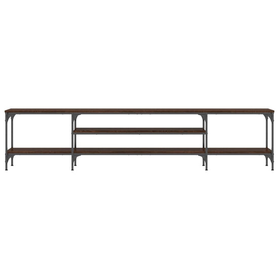 Tv-meubel 201x35x45 cm bewerkt hout en ijzer bruin eikenkleur MeubelReus