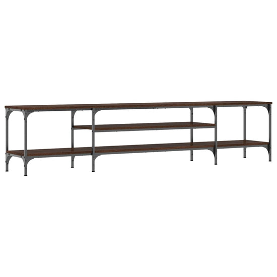 Tv-meubel 201x35x45 cm bewerkt hout en ijzer bruin eikenkleur MeubelReus