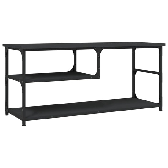 Tv-meubel 103x38x46,5 cm bewerkt hout en staal zwart MeubelReus