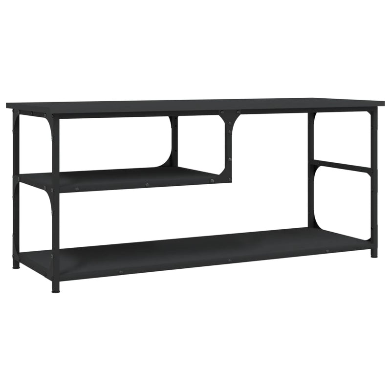 Tv-meubel 103x38x46,5 cm bewerkt hout en staal zwart MeubelReus