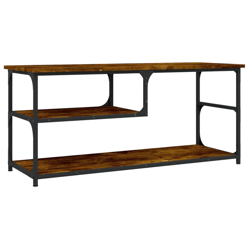 Tv-meubel 103x38x46,5 cm bewerkt hout staal gerookt eikenkleur MeubelReus