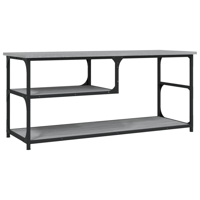 Tv-meubel 103x38x46,5 cm en bewerkt hout staal grijs sonoma MeubelReus
