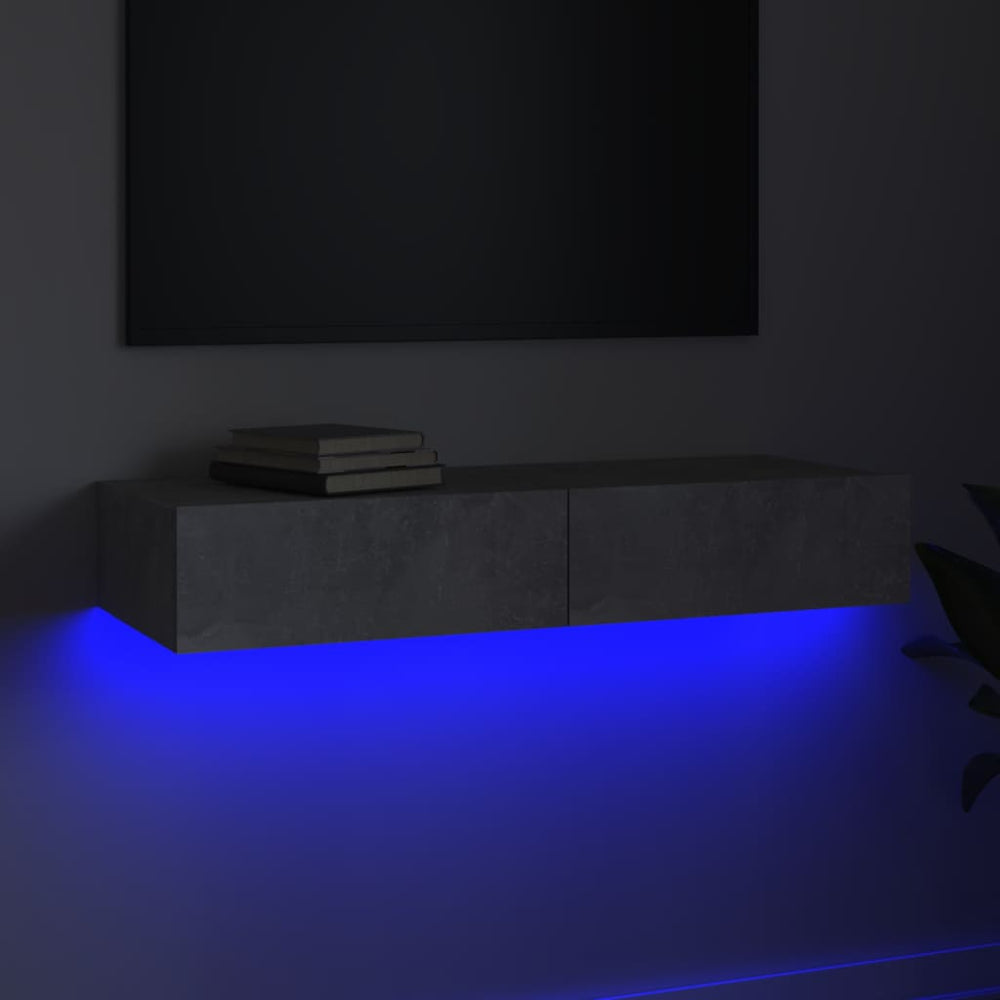 Tv-meubel met LED-verlichting 90x35x15,5 cm betongrijs MeubelReus