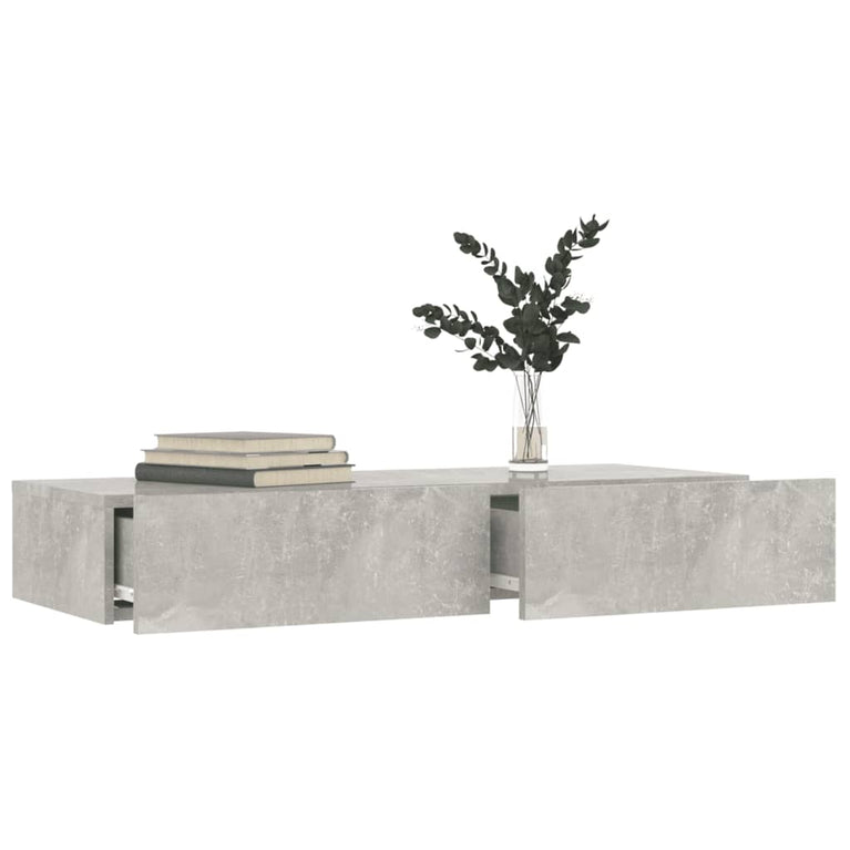Tv-meubel met LED-verlichting 90x35x15,5 cm betongrijs MeubelReus