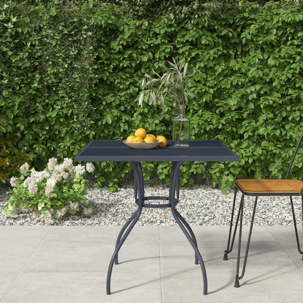 Tuintafel 80x80x72,5 cm staal gaas antracietkleurig MeubelReus
