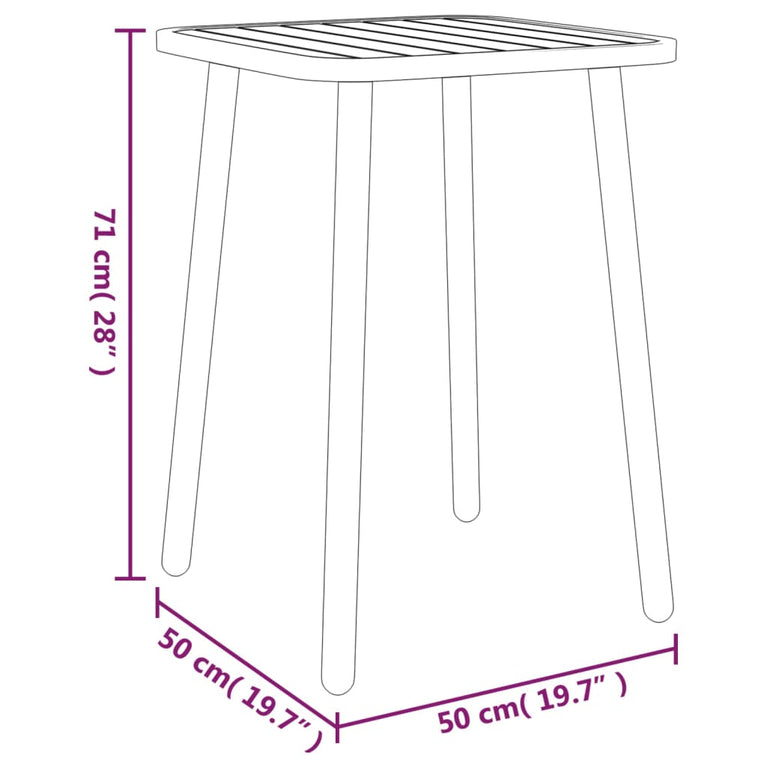 Tuintafel 50x50x71 cm staal antracietkleurig MeubelReus