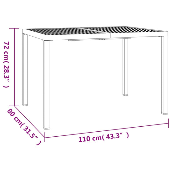 Tuintafel 110x80x72 cm staal antracietkleurig MeubelReus
