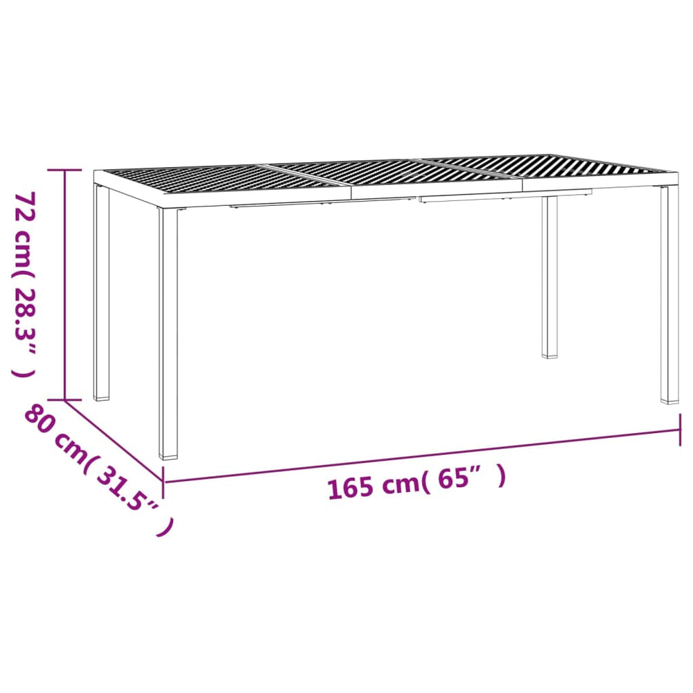 Tuintafel 165x80x72 cm staal antracietkleurig MeubelReus