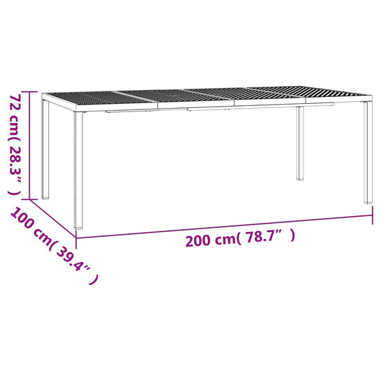 Tuintafel 200x100x72 cm staal antracietkleurig MeubelReus