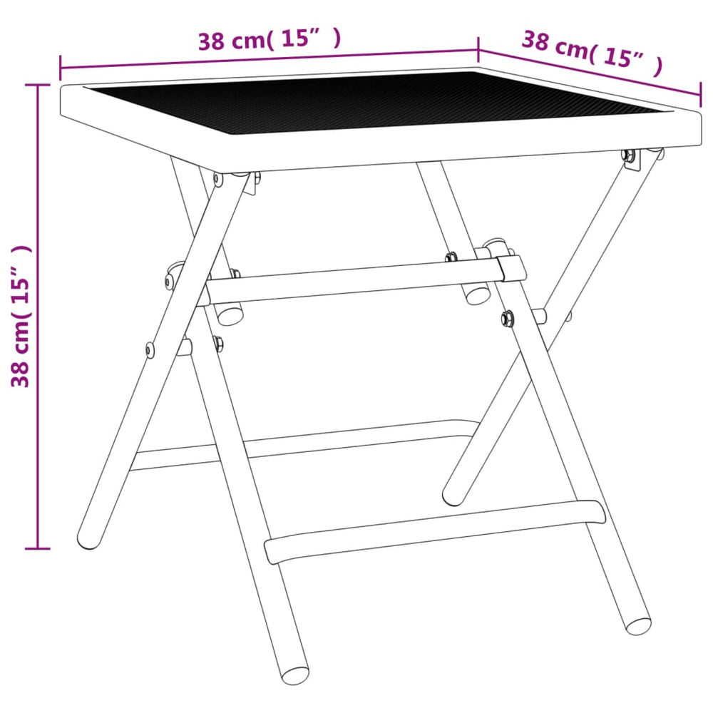 Tuintafel 38x38x38 cm staalgaas antracietkleurig MeubelReus