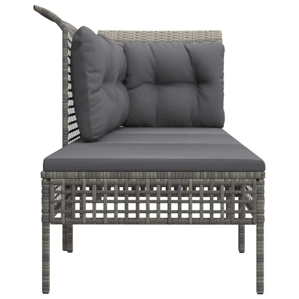 3-delige Loungeset met kussens poly rattan grijs MeubelReus