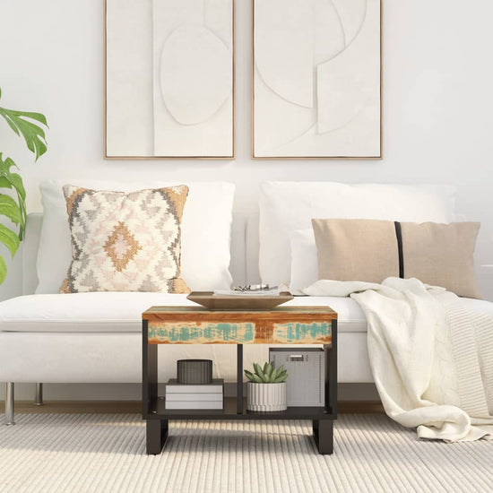 Salontafel 55x50x40 cm massief gerecycled hout MeubelReus