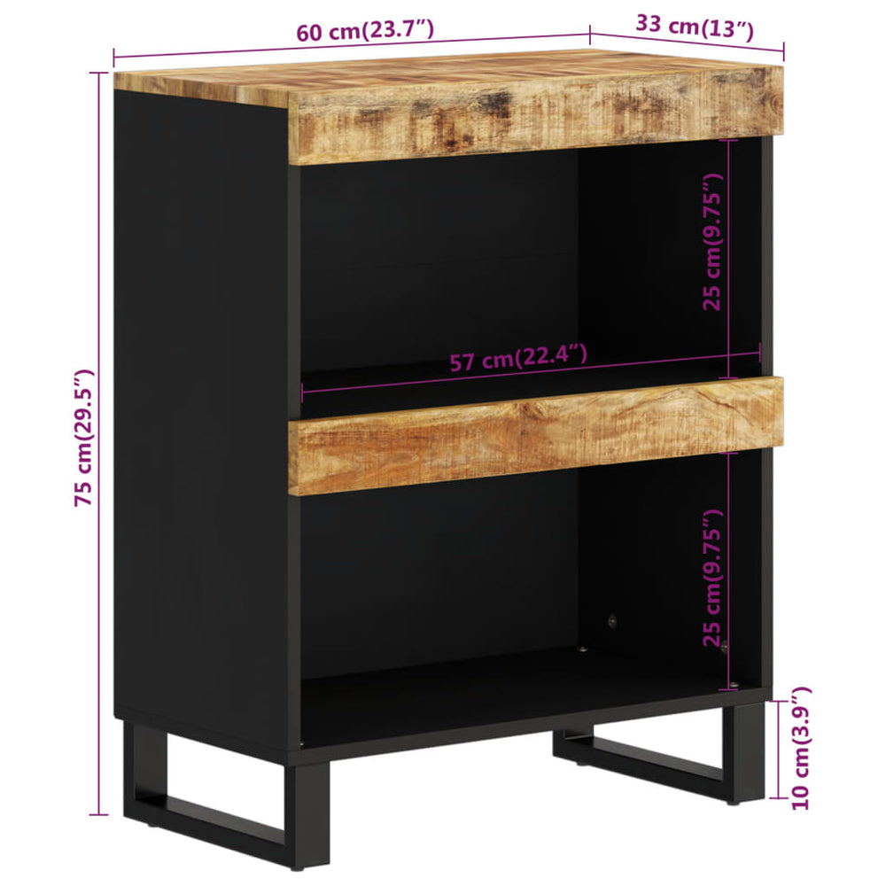Bijzetkast 60x33x75 cm massief mangohout MeubelReus