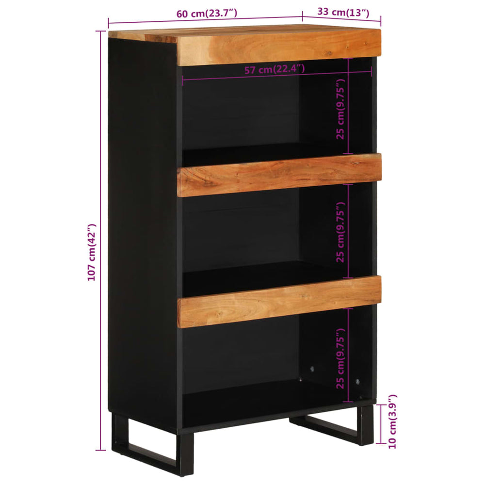 Bijzetkast 60x33x107 cm massief acaciahout MeubelReus