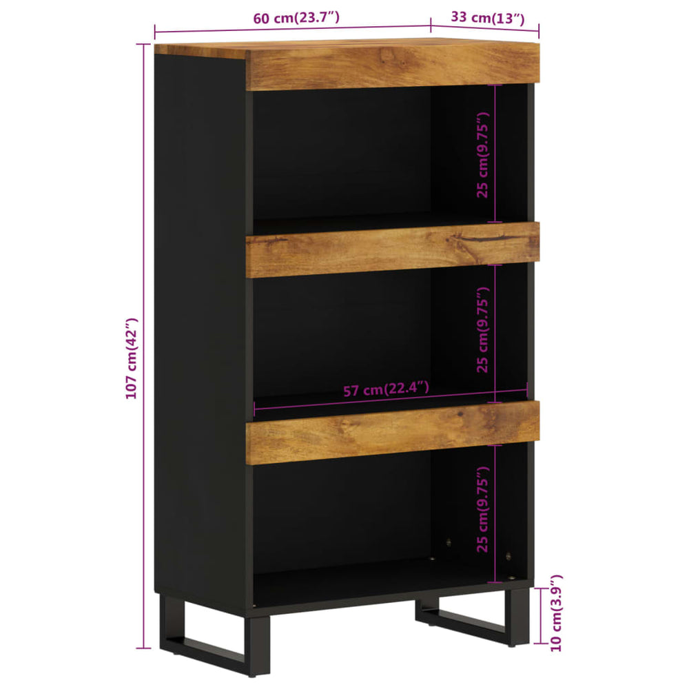 Bijzetkast 60x33x107 cm massief mangohout MeubelReus