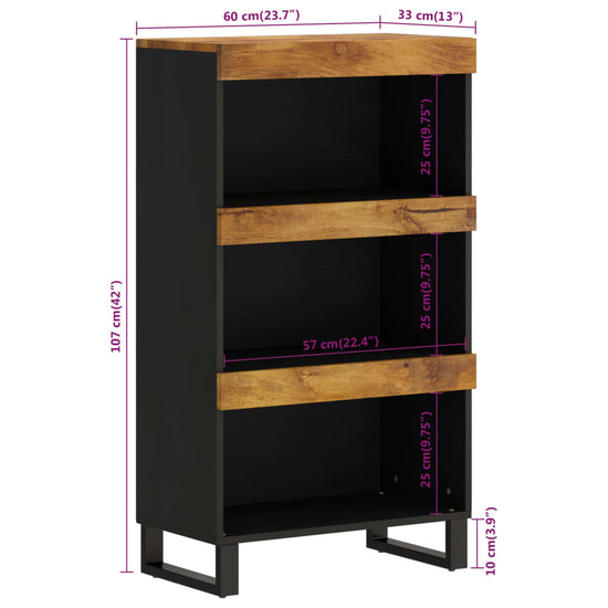 Bijzetkast 60x33x107 cm massief mangohout MeubelReus