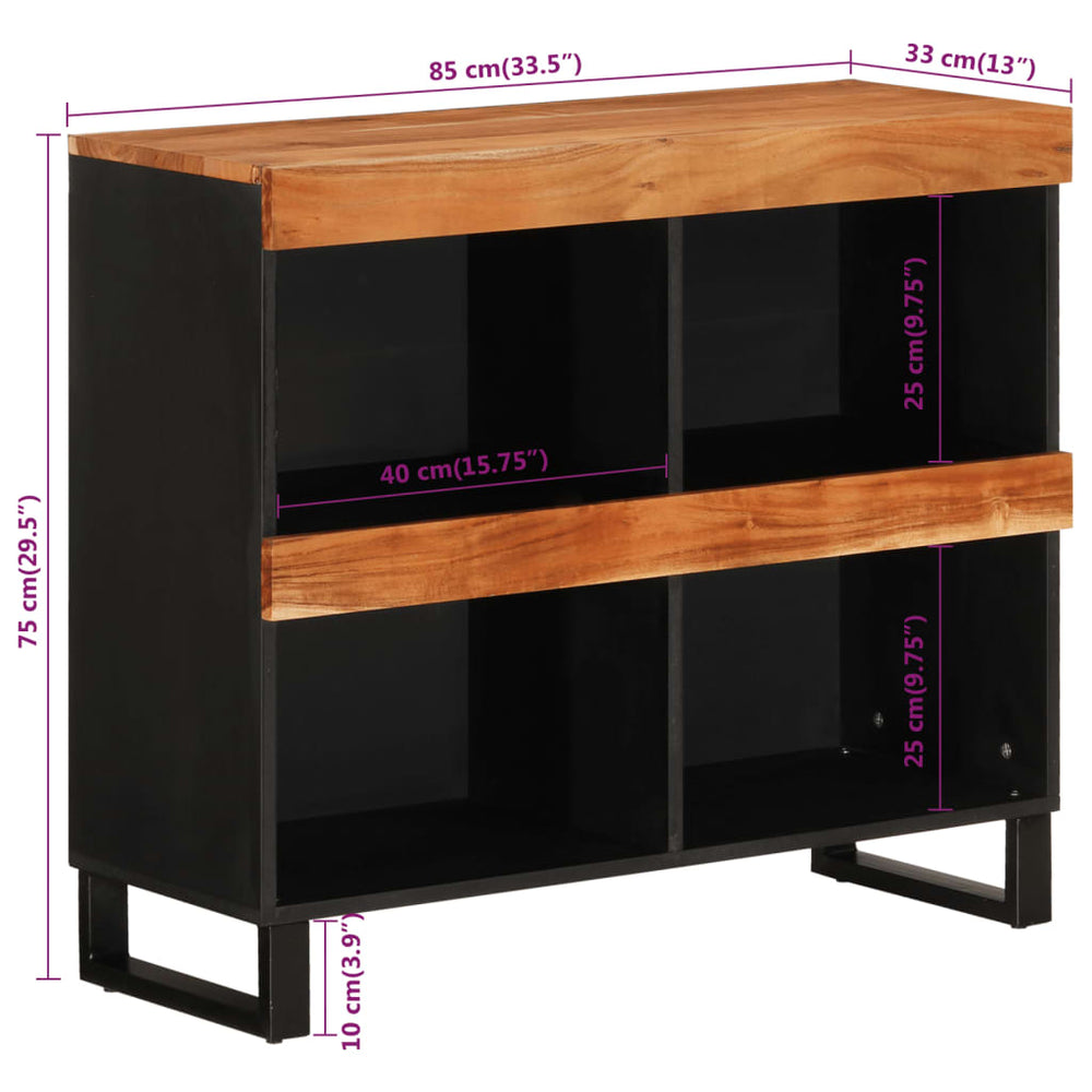 Bijzetkast 85x33x75 cm massief acaciahout MeubelReus