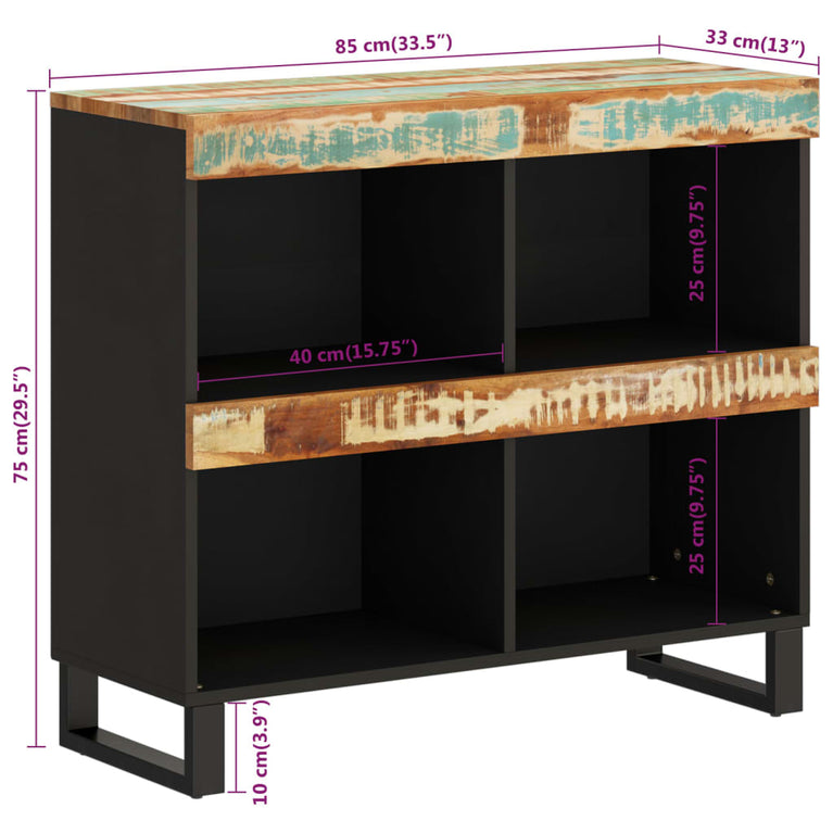 Bijzetkast 85x33x75 cm massief gerecycled hout MeubelReus