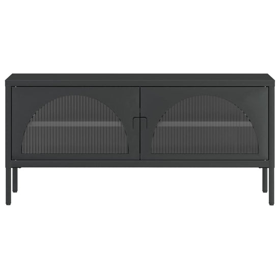 Tv-meubel 105x35x50 cm glas en staal zwart MeubelReus