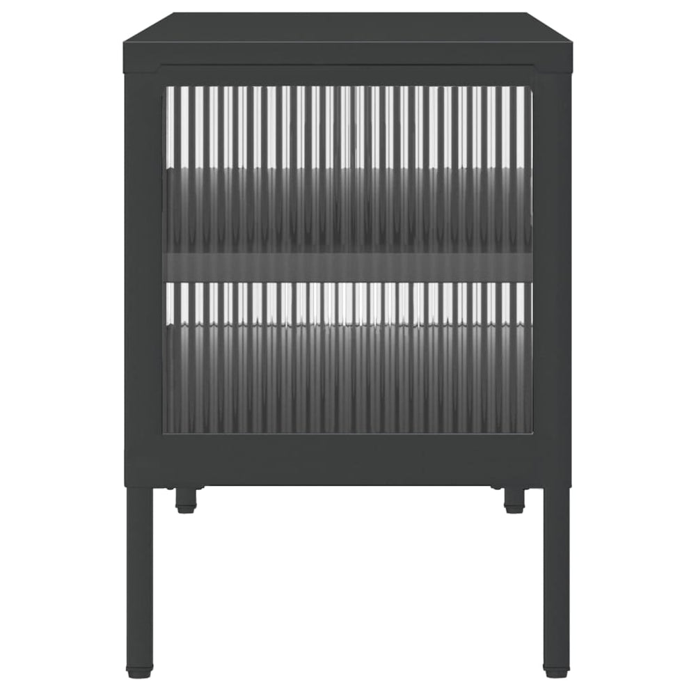Tv-meubel 105x35x50 cm glas en staal zwart MeubelReus