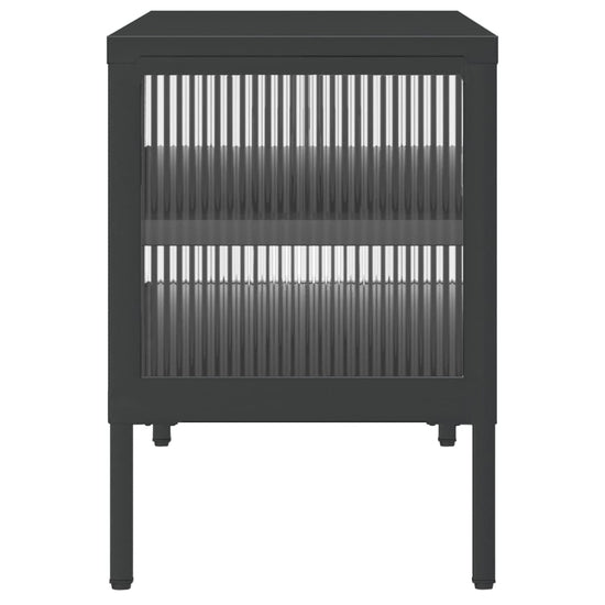 Tv-meubel 105x35x50 cm glas en staal zwart MeubelReus