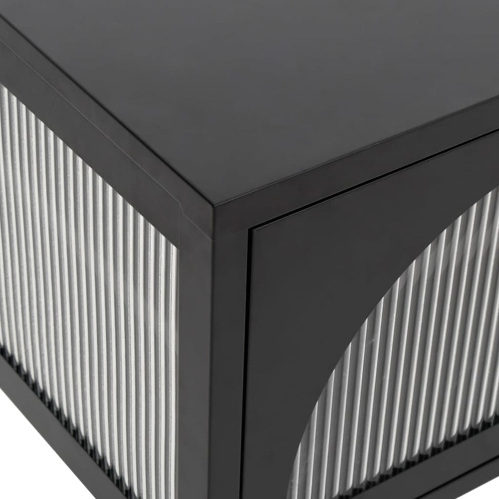 Tv-meubel 105x35x50 cm glas en staal zwart MeubelReus