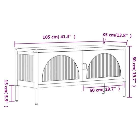 Tv-meubel 105x35x50 cm glas en staal zwart MeubelReus