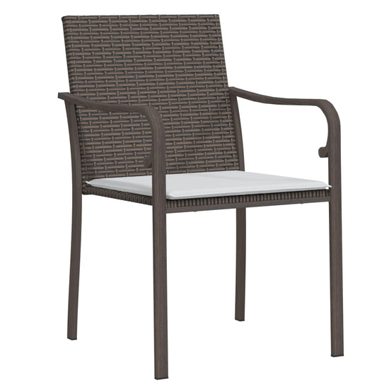 Tuinstoelen 2 st met kussens 56x59x84 cm poly rattan bruin MeubelReus